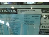 2017 Honda Accord EX-L V6 Sedan Window Sticker