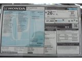 2017 Honda Accord EX Coupe Window Sticker