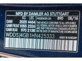 2017 CLA Color Code for Lunar Blue Metallic - Color Code: 890