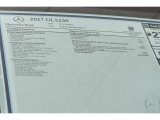 2017 Mercedes-Benz GLA 250 Window Sticker