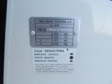 1985 Land Rover Defender 110 Hardtop Info Tag