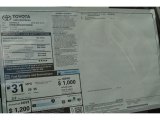 2017 Toyota Corolla 50th Anniversary Special Edition Window Sticker