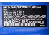 2017 4 Series Color Code for Estoril Blue Metallic - Color Code: B45