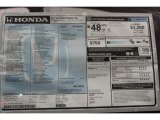 2017 Honda Accord Hybrid Touring Sedan Window Sticker
