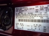2017 F150 Color Code for Ruby Red - Color Code: RR