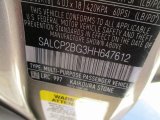 2017 Discovery Sport Color Code for Kaikoura Stone Metallic - Color Code: 997