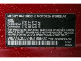 2017 4 Series Color Code for Melbourne Red Metallic - Color Code: A75