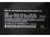 2017 X6 Color Code for Dark Graphite Metallic - Color Code: A90