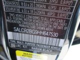 2017 Discovery Sport Color Code for Narvik Black - Color Code: 921