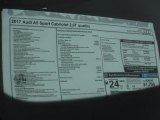 2017 Audi A5 Sport quattro Cabriolet Window Sticker
