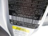 2017 Discovery Sport Color Code for Indus Silver Metallic - Color Code: 863