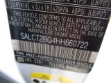2017 Discovery Sport Color Code for Yulong White Metallic - Color Code: 2201