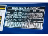 2017 E Color Code for Brilliant Blue Metallic - Color Code: 896