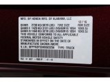 2017 Ridgeline Color Code for Deep Scarlet Pearl - Color Code: R561P