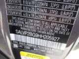 2017 Range Rover Evoque Color Code for Waitomo Grey Metallic - Color Code: 2200