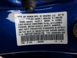 2017 Civic Color Code for Aegean Blue Metallic - Color Code: B593M