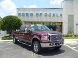 2008 Dark Toreador Red Ford F250 Super Duty Lariat Crew Cab 4x4 #11803809