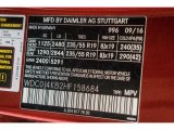2017 GLC Color Code for designo Cardinal Red Metallic - Color Code: 996
