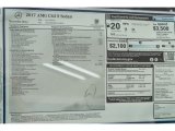 2017 Mercedes-Benz C 63 S AMG Sedan Window Sticker