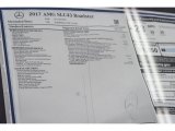 2017 Mercedes-Benz SLC 43 AMG Roadster Window Sticker