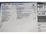 2017 Mercedes-Benz SLC 300 Roadster Window Sticker