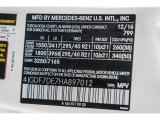 2017 GLS Color Code for designo Diamond White Metallic - Color Code: 799