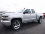 2017 Silver Ice Metallic Chevrolet Silverado 1500 Custom Double Cab 4x4 #118505286