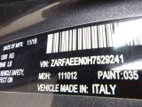 2017 Giulia Color Code for Vesuvio Gray Metallic - Color Code: 035