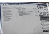 2017 Mercedes-Benz SLC 300 Roadster Window Sticker