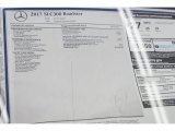 2017 Mercedes-Benz SLC 300 Roadster Window Sticker