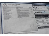 2017 Mercedes-Benz E 400 Cabriolet Window Sticker