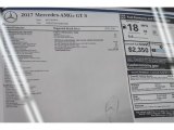 2017 Mercedes-Benz AMG GT S Coupe Window Sticker