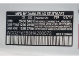 2017 E Color Code for designo Diamond White Metallic - Color Code: 799