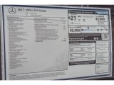2017 Mercedes-Benz E 43 AMG 4Matic Sedan Window Sticker