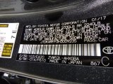 2017 Prius Prime Color Code for Magnetic Gray Metallic - Color Code: 1G3