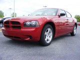 2009 Inferno Red Crystal Pearl Dodge Charger SE #11892024