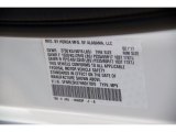 2017 Odyssey Color Code for White Diamond Pearl - Color Code: NH603P