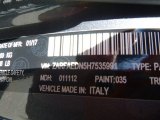 2017 Giulia Color Code for Vesuvio Gray Metallic - Color Code: 035