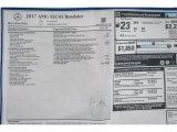 2017 Mercedes-Benz SLC 43 AMG Roadster Window Sticker
