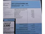 2017 Lotus Evora 400 Window Sticker