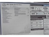 2017 Mercedes-Benz B 250e Window Sticker