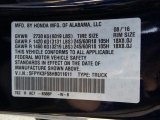 2017 Ridgeline Color Code for Obsidian Blue Pearl - Color Code: B588P