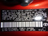 2017 Prius Color Code for Hypersonic Red - Color Code: 3T7