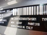 2017 Giulia Color Code for Stromboli Gray Metallic - Color Code: 318