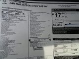 2017 Ram 1500 Express Crew Cab 4x4 Window Sticker