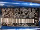 2017 Prius c Color Code for Blue Streak Metallic - Color Code: 8T7