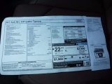 2017 Audi A8 L 3.0T quattro Window Sticker