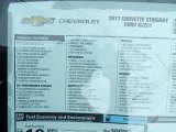 2017 Chevrolet Corvette Stingray Convertible Window Sticker