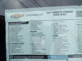 2017 Chevrolet Corvette Stingray Coupe Window Sticker