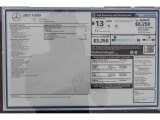 2017 Mercedes-Benz G 550 Window Sticker